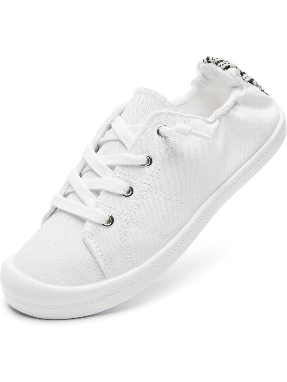 Women's White Comfortable Non Slip Casual Loafers Slip on Soft Fashion Sneakers